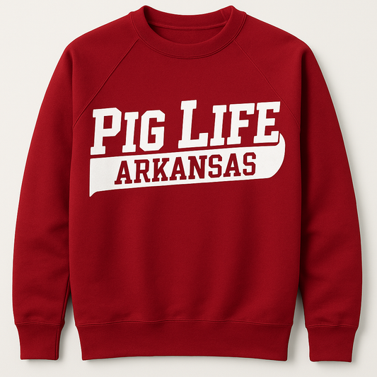 Pig Life "Arkansas" Sweatshirt - Cardinal Red