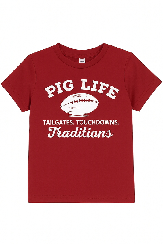 Pig Life Youth Tee – Tailgates. Touchdowns. Traditions.