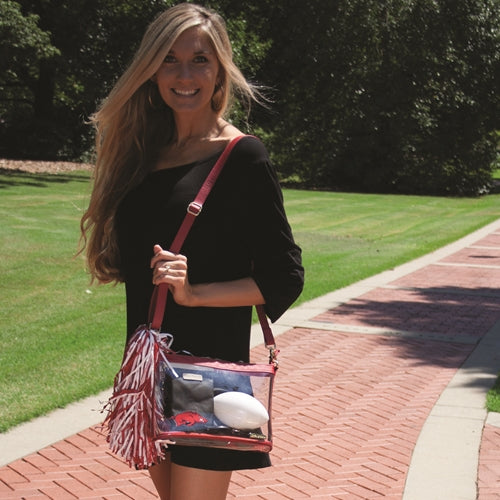 Capri Designs Clear Stadium Bag – Large (Arkansas Razorbacks Edition)
