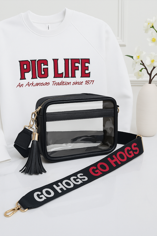 Capri Designs Beaded Stadium Bag Strap - Black