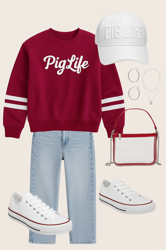 Pig Life Script Dri-Fit Embroidered Sweatshirt