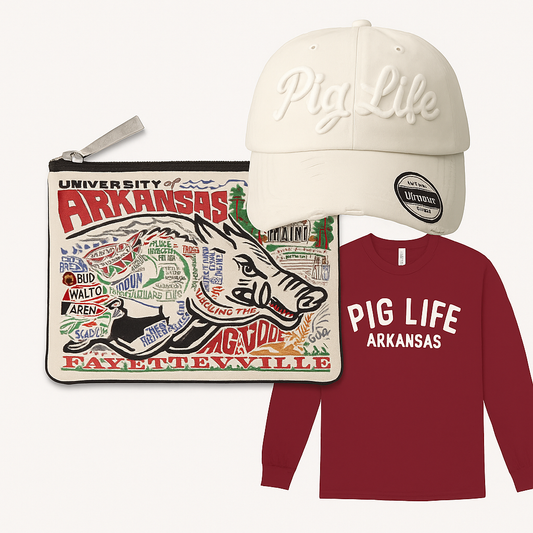 Cat Studio Woven Pouch - University of Arkansas