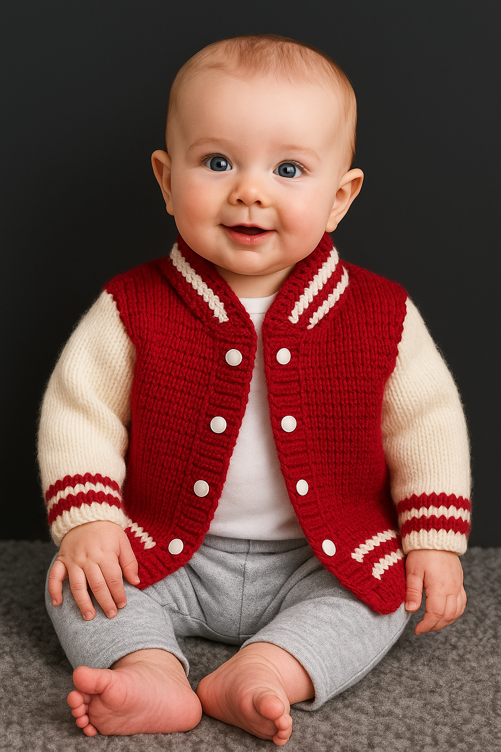 Arkansas Letterman Jacket - Hand knitted (pre-order only allow 2-3 weeks)