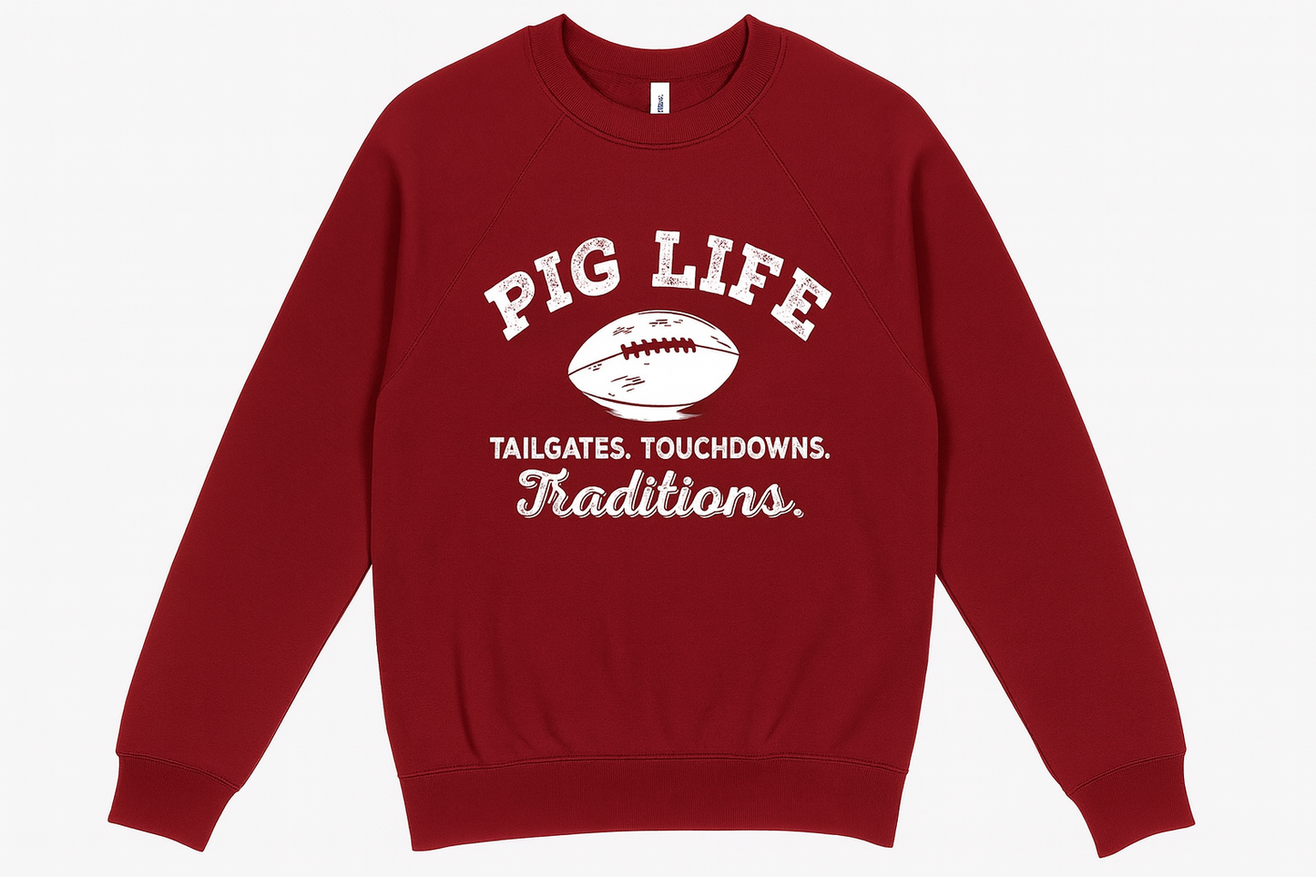 Pig Life Football Sweatshirt - Red