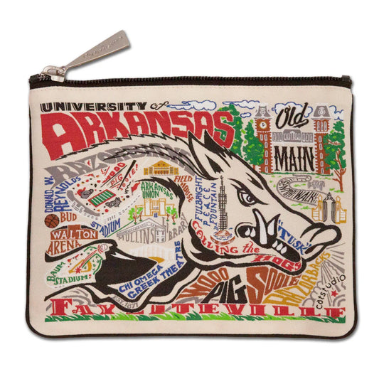 Cat Studio Woven Pouch - University of Arkansas