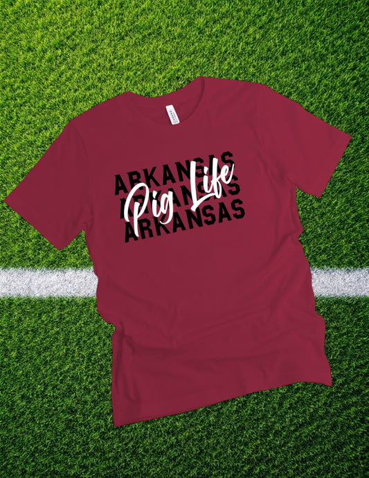 Pig Life Arkansas - Short Sleeve T-shirt