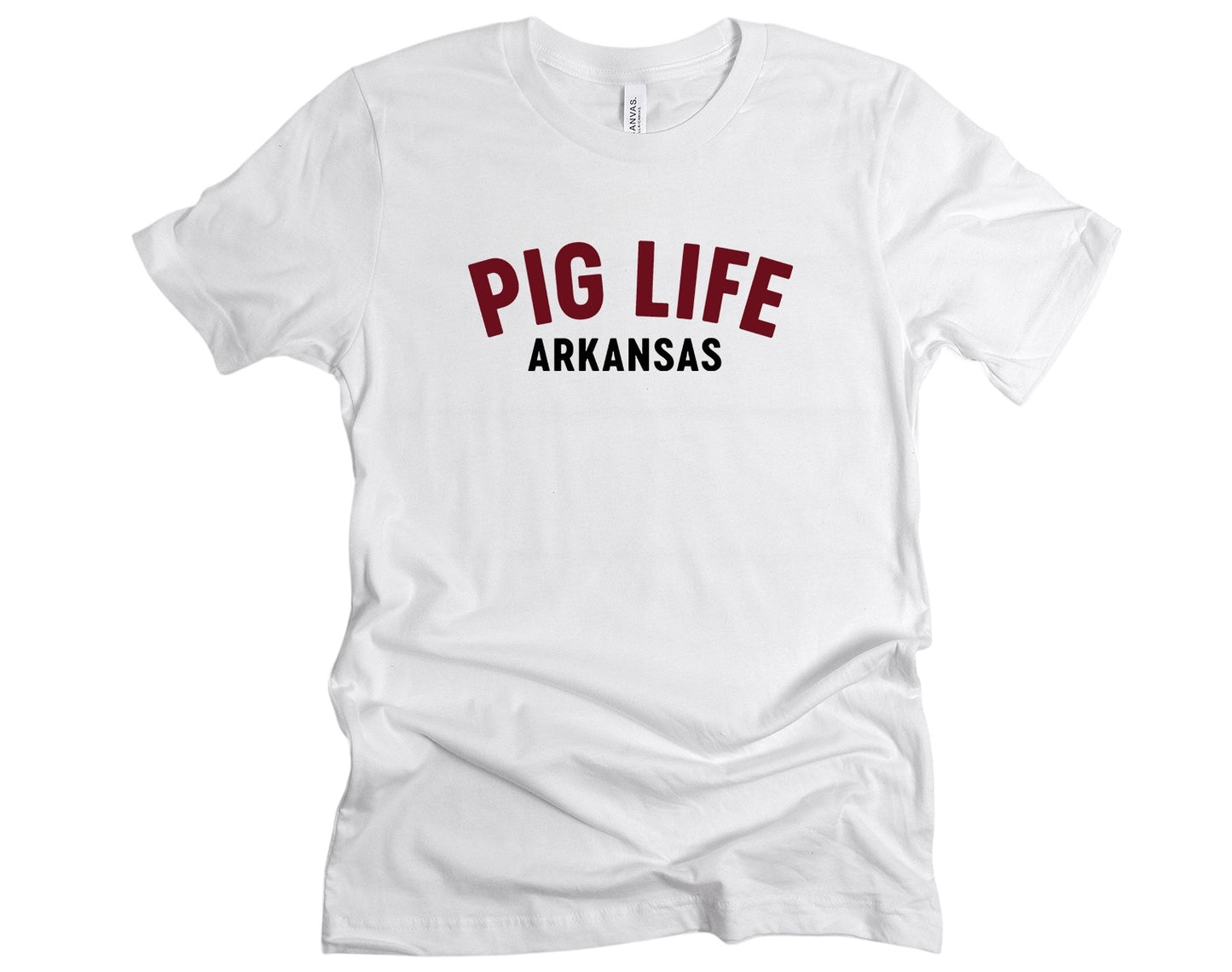 Pig Life Arkansas Logo Tee - White Short Sleeve