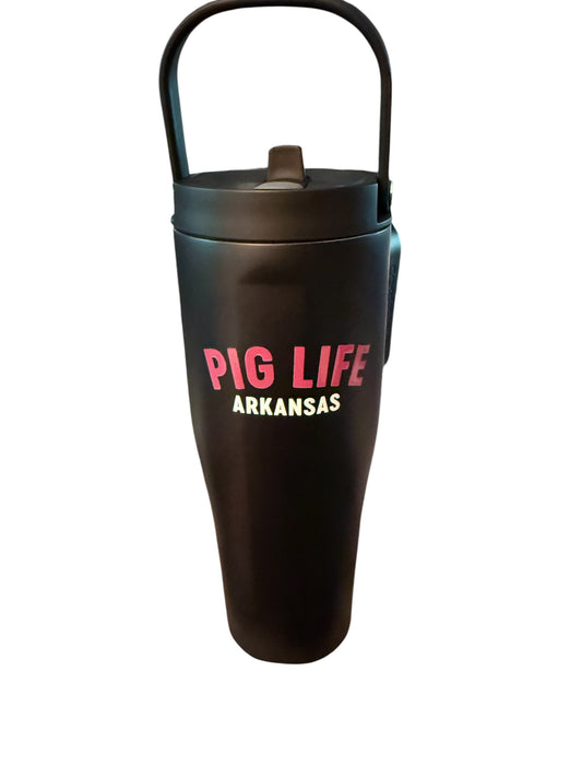 Pig Life Arkansas Corkcicle 30oz Water Bottle - Black
