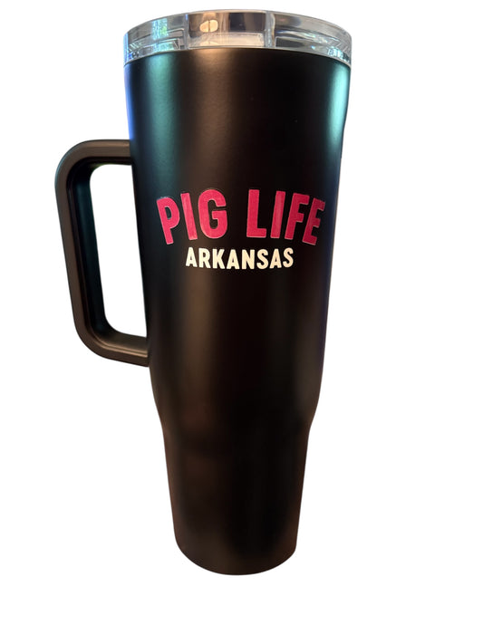 Pig Life Arkansas Corkcicle 40oz Tumbler with handle - Black