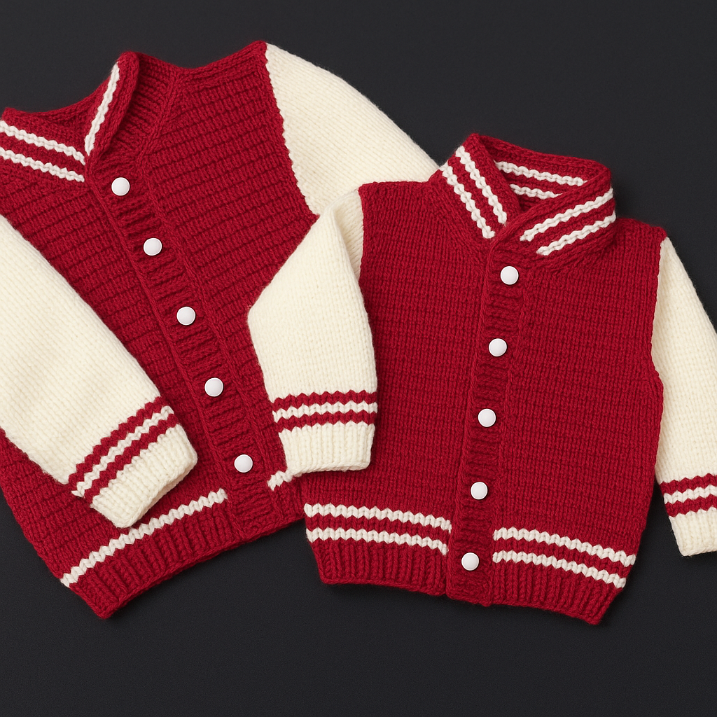 Arkansas Letterman Jacket - Hand knitted (pre-order only allow 2-3 weeks)
