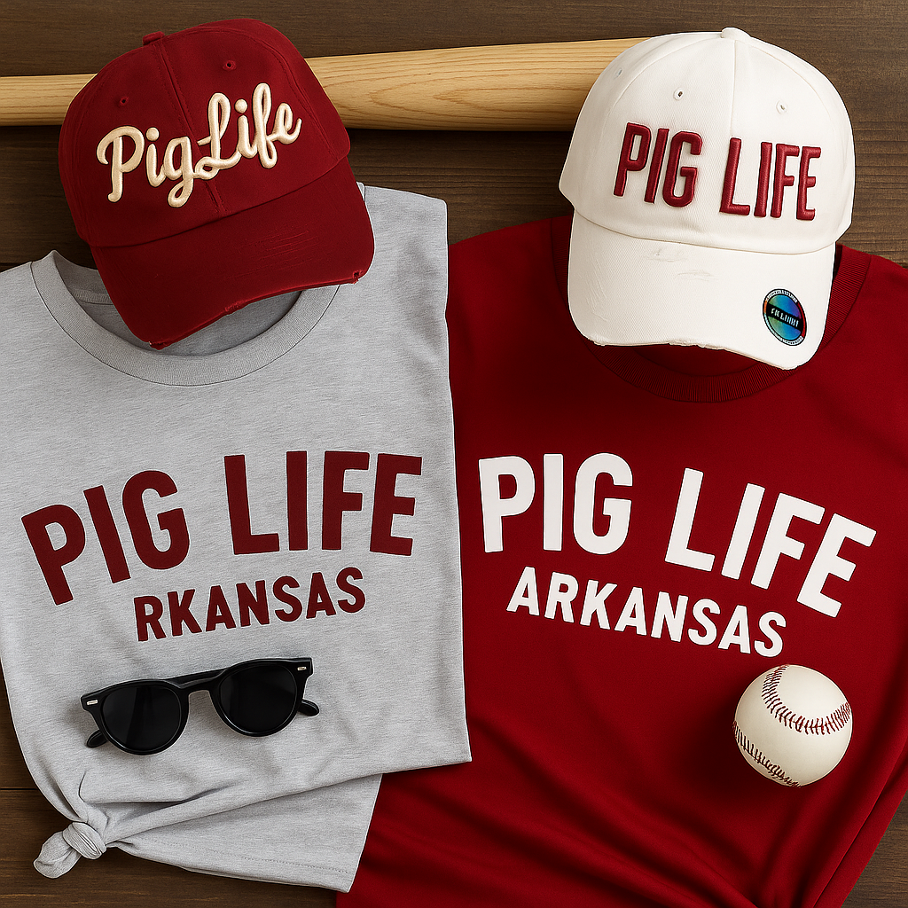 Pig Life Arkansas Logo Tee - Short Sleeve Cardinal Red