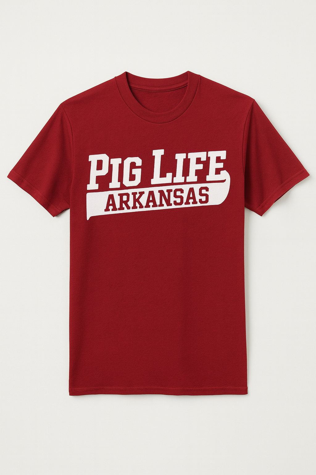 Pig Life "Arkansas" Short Sleeve Tshirt - Cardinal Red