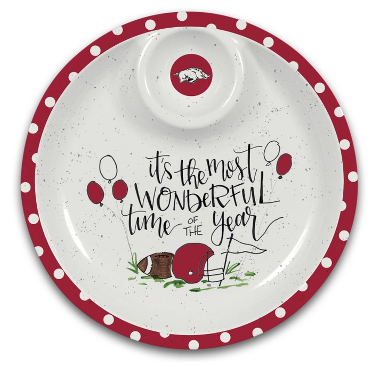 Magnolia Lane “Most Wonderful Time of the Year” Arkansas Razorbacks Chip & Dip Platter
